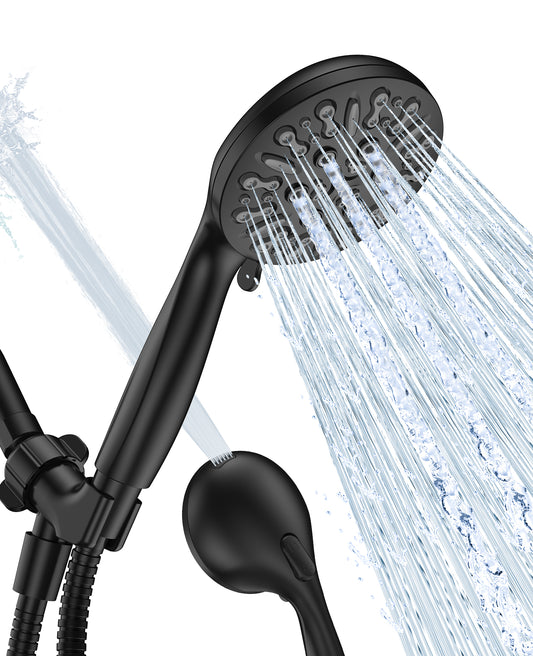 JDO Shower Head with Handheld, High Pressure Handheld Shower Head 9 Settings, Detachable Shower Head Set with Stainless Steel Hose and Shower Bracket
