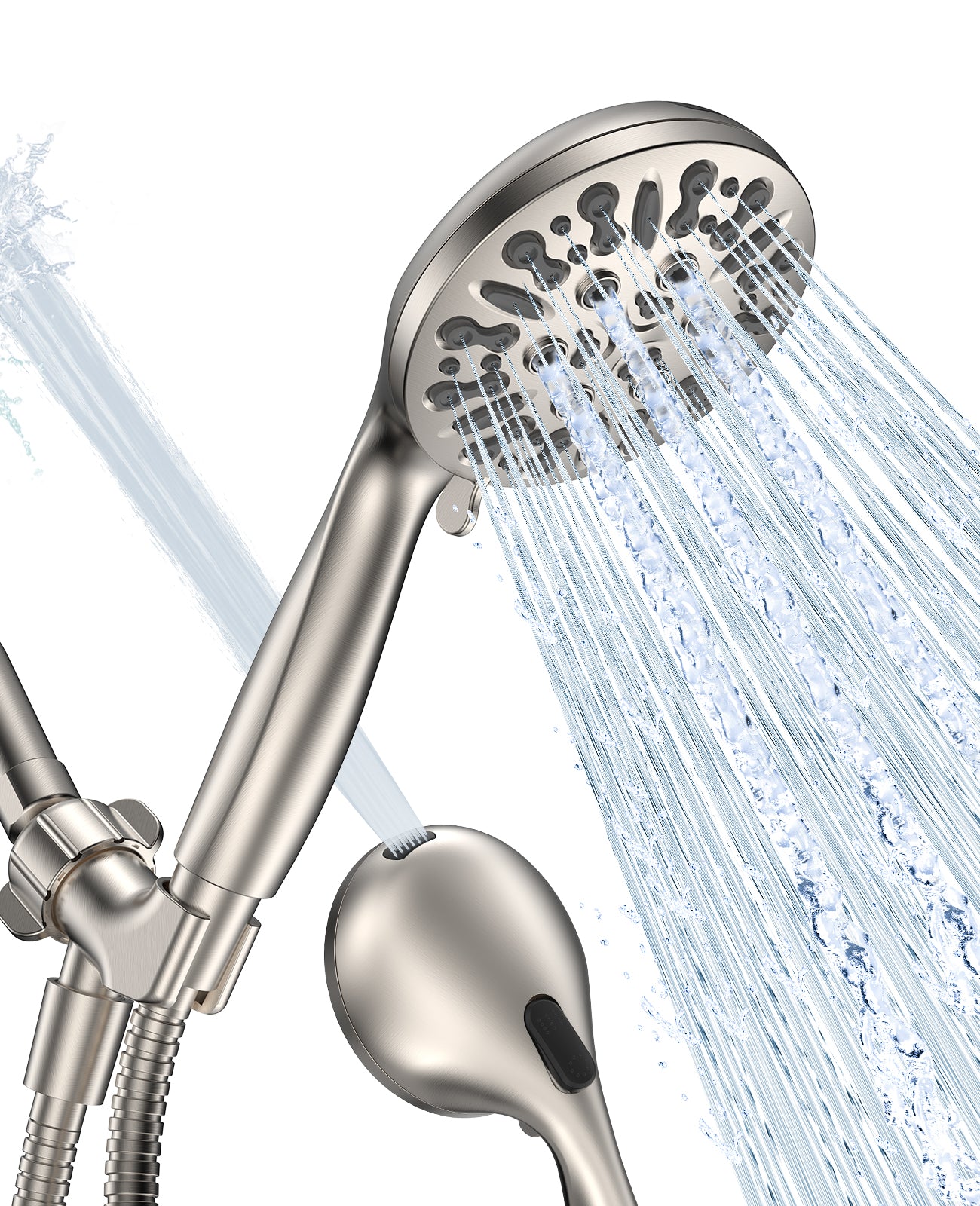 JDO Shower Head with Handheld, High Pressure Handheld Shower Head 9 Settings, Detachable Shower Head Set with Stainless Steel Hose and Shower Bracket