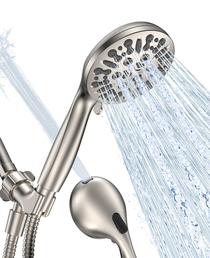 JDO Shower Head with Handheld, High Pressure Handheld Shower Head 9 Settings, Detachable Shower Head Set with Stainless Steel Hose and Shower Bracket