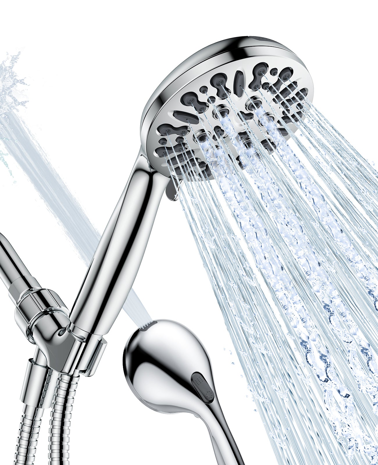 JDO Shower Head with Handheld, High Pressure Handheld Shower Head 9 Settings, Detachable Shower Head Set with Stainless Steel Hose and Shower Bracket
