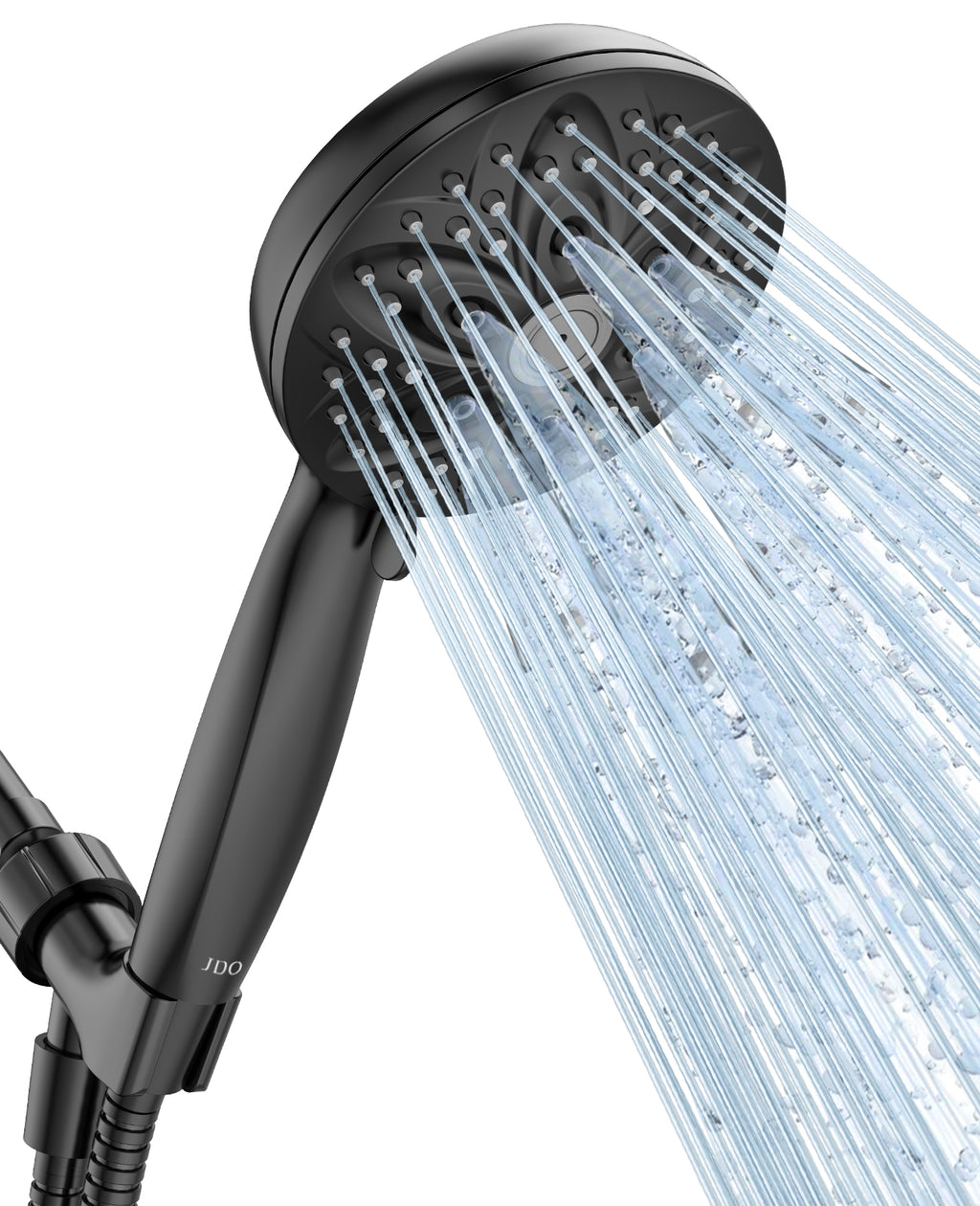JDO 6-Setting Shower Head with Handheld, High Pressure Hand held Shower Head, 4.7 Inch Chrome Detachable Showerhead Set with 59 Inch Stainless Steel Hose and Adjustable Showerhead Holder