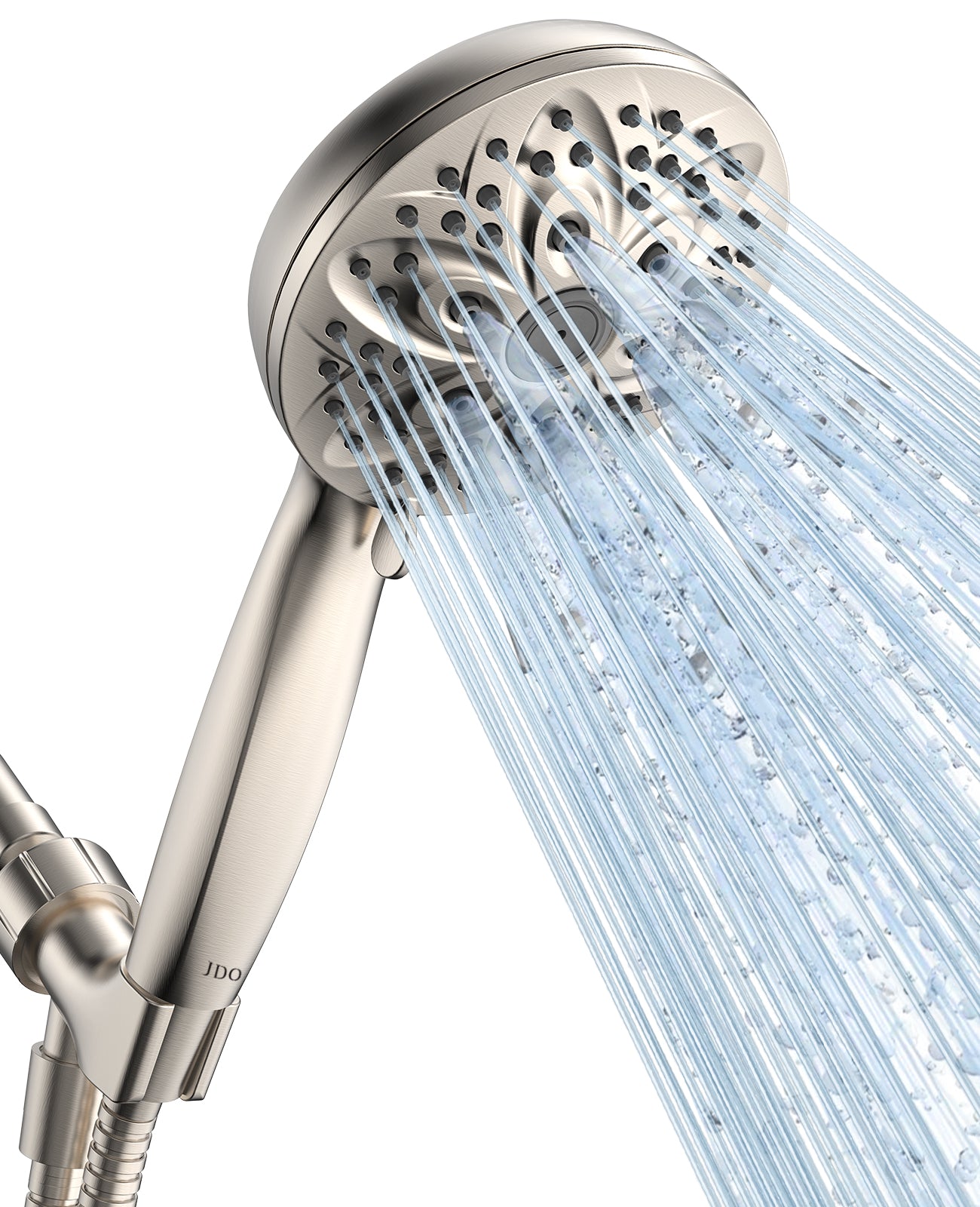 JDO 6-Setting Shower Head with Handheld, High Pressure Hand held Shower Head, 4.7 Inch Chrome Detachable Showerhead Set with 59 Inch Stainless Steel Hose and Adjustable Showerhead Holder