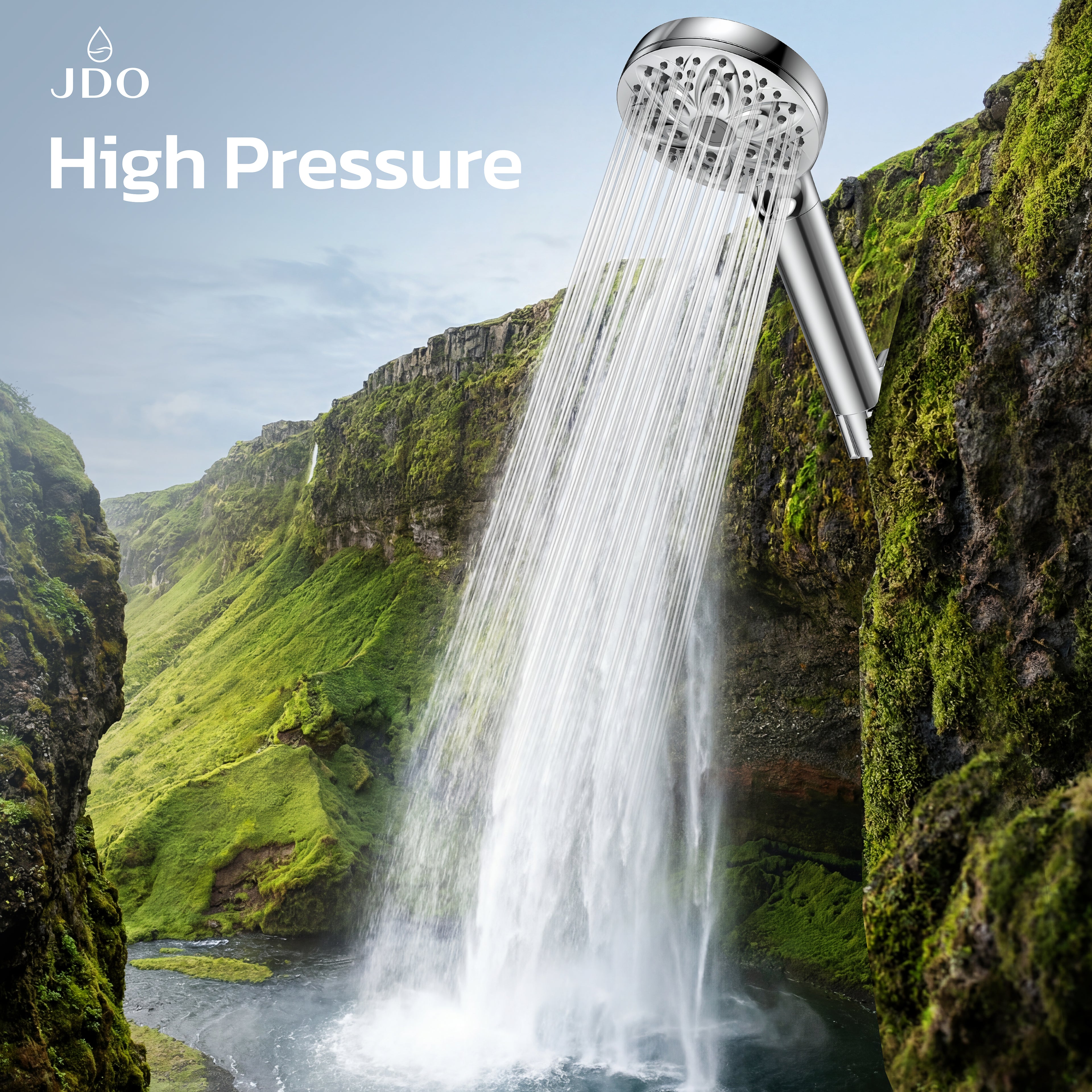 JDO 6-Setting Filtered Handheld Shower Head, High Pressure Shower Head with Replaceable Filter Cartridge 4.7 Inch Detachable Showerhead for Chlorine Hard Water Removal 59 Inch Stainless Steel Hose